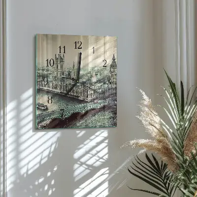 Vierkante glas klok Londen