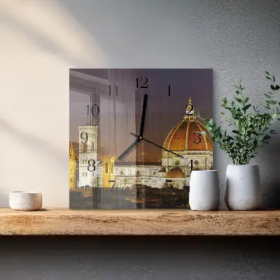 Vierkante glazen wandklok Basiliek