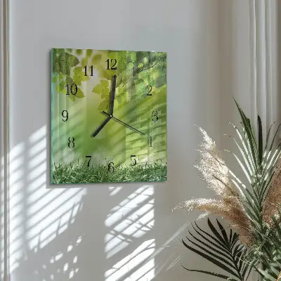 Moderne wandklok glas vierkant Lente