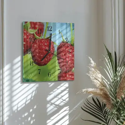 Vierkante glas klok Frambozen