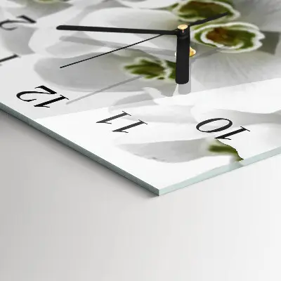 Moderne wandklok glas vierkant Bloemen