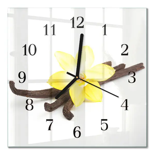Decoratieve glazen klok vierkant Vanille-orchidee