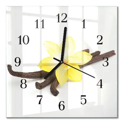 Decoratieve glazen klok vierkant Vanille-orchidee