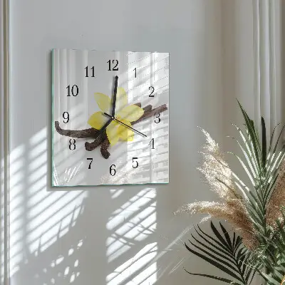 Decoratieve glazen klok vierkant Vanille-orchidee