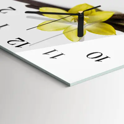 Decoratieve glazen klok vierkant Vanille-orchidee