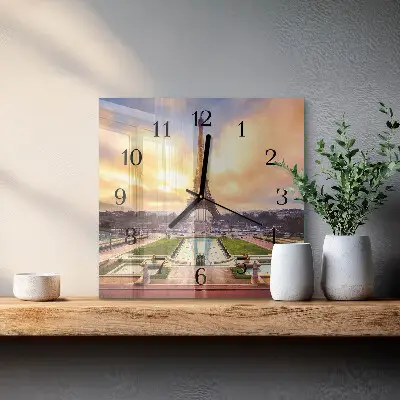 Vierkante glas klok Eiffeltoren