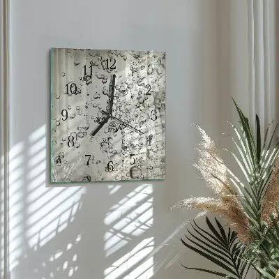 Moderne wandklok glas vierkant Druppels