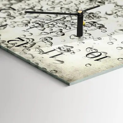 Moderne wandklok glas vierkant Druppels