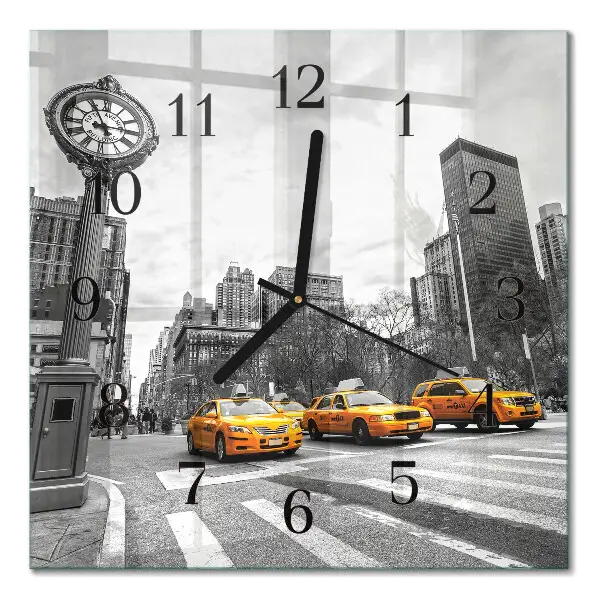 Decoratieve glazen klok vierkant Taxi