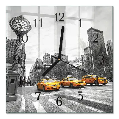 Decoratieve glazen klok vierkant Taxi
