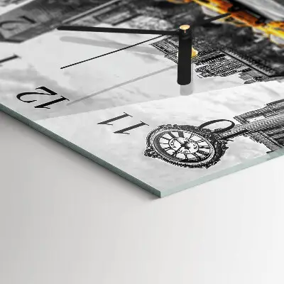 Decoratieve glazen klok vierkant Taxi