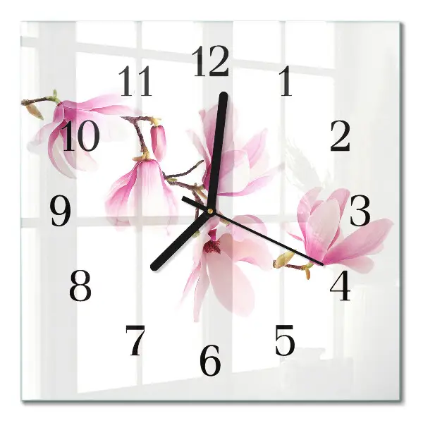 Moderne wandklok glas vierkant Magnolia