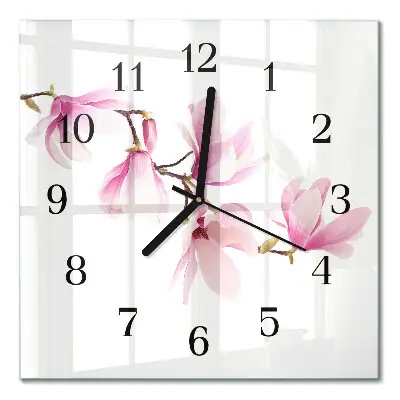 Moderne wandklok glas vierkant Magnolia