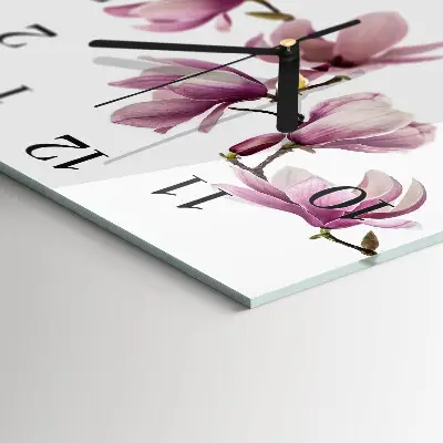 Moderne wandklok glas vierkant Magnolia