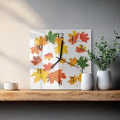 Decoratieve glazen klok vierkant Bladeren
