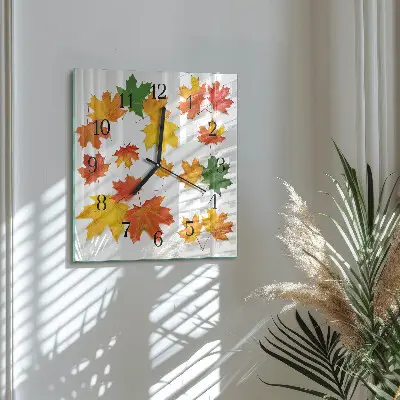 Decoratieve glazen klok vierkant Bladeren