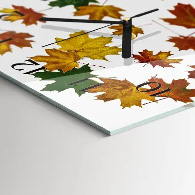 Decoratieve glazen klok vierkant Bladeren