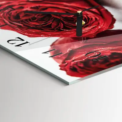 Moderne wandklok glas vierkant Bloemen