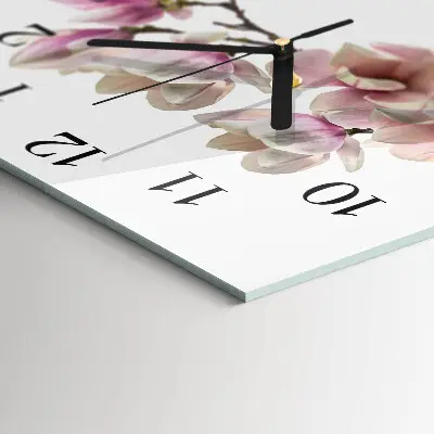 Vierkante glas klok Magnolia