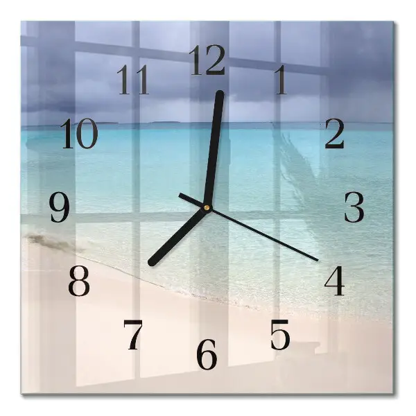 Moderne wandklok glas vierkant Strand
