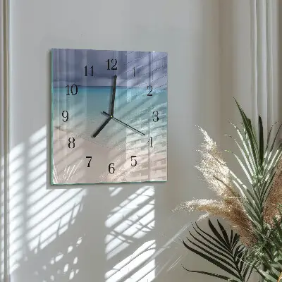 Moderne wandklok glas vierkant Strand