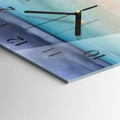 Moderne wandklok glas vierkant Strand