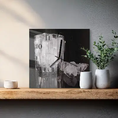 Vierkante glas klok Ijs