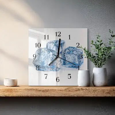 Decoratieve glazen klok vierkant Ijs