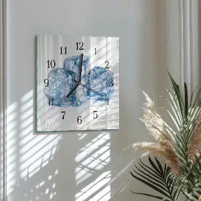 Decoratieve glazen klok vierkant Ijs