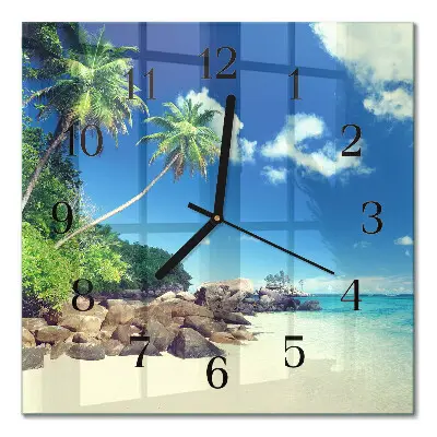 Moderne wandklok glas vierkant Palm beach