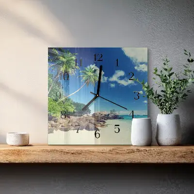 Moderne wandklok glas vierkant Palm beach