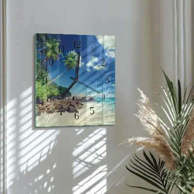 Moderne wandklok glas vierkant Palm beach