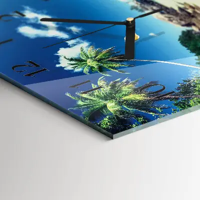 Moderne wandklok glas vierkant Palm beach