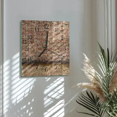 Decoratieve glazen klok vierkant Baksteen