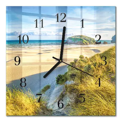 Moderne wandklok glas vierkant Strand