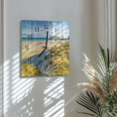 Moderne wandklok glas vierkant Strand