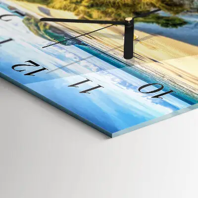 Moderne wandklok glas vierkant Strand