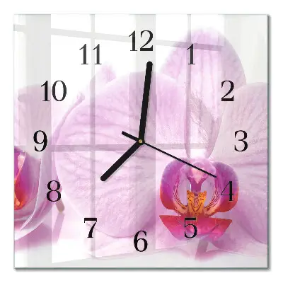 Decoratieve glazen klok vierkant Orchidee