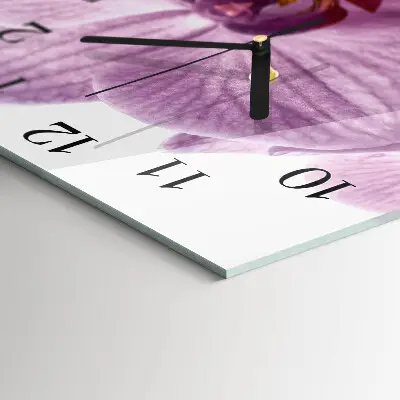 Decoratieve glazen klok vierkant Orchidee