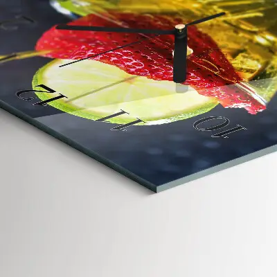 Vierkante glazen wandklok Cocktail