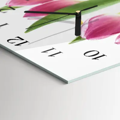 Decoratieve glazen klok vierkant Tulpen