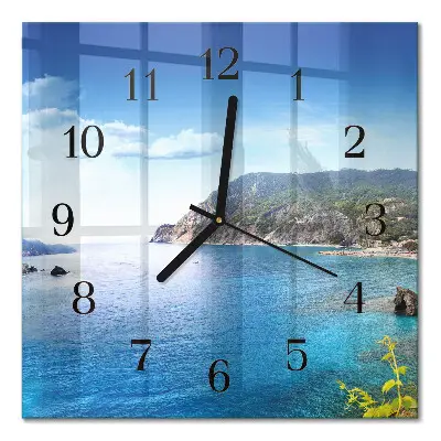 Decoratieve glazen klok vierkant Baai