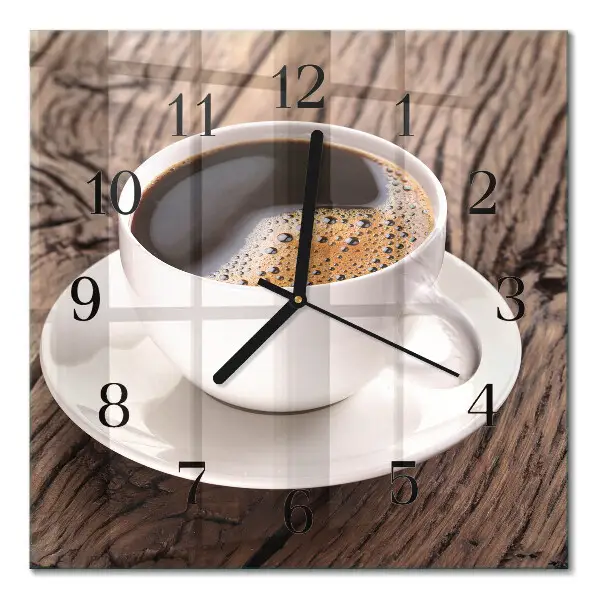 Vierkante glas klok Koffie