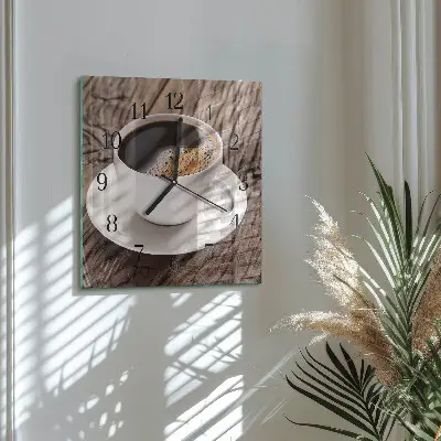 Vierkante glas klok Koffie