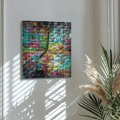 Vierkante glas klok Baksteen
