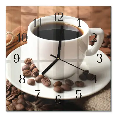 Vierkante glazen klok Koffie
