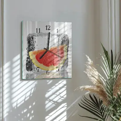 Vierkante glazen klok Grapefruitijs