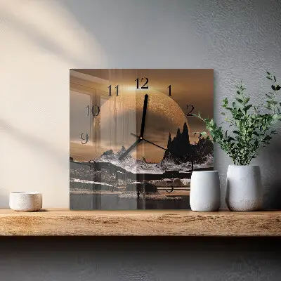 Decoratieve glazen klok vierkant Bergen