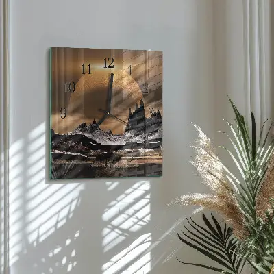 Decoratieve glazen klok vierkant Bergen
