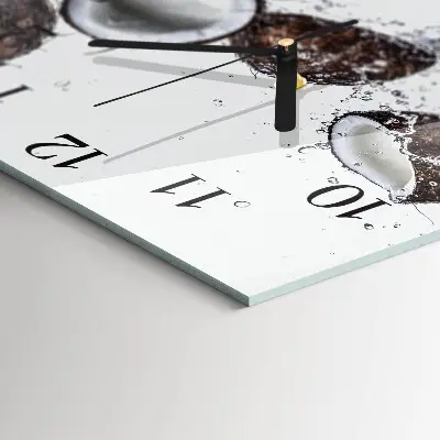 Moderne wandklok glas vierkant Kokosnoten
